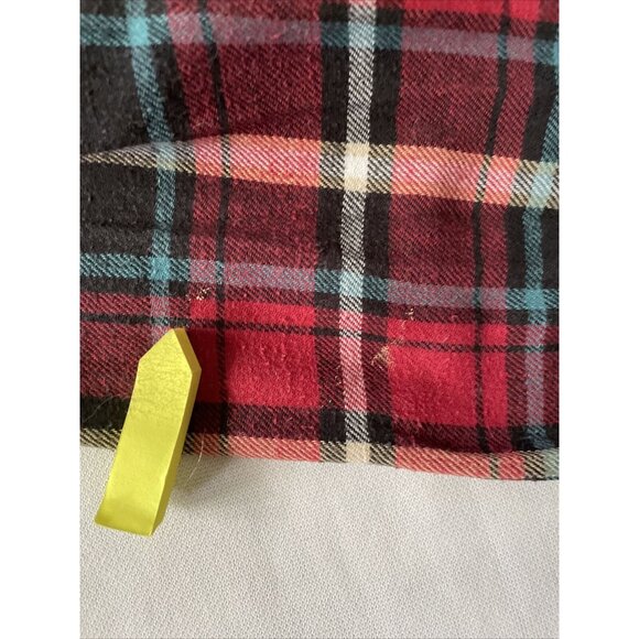 Plaid Western Wear Red & Black Flannel Button-Up Shirt With Pearl Snaps - Size M - Picture 7 of 11